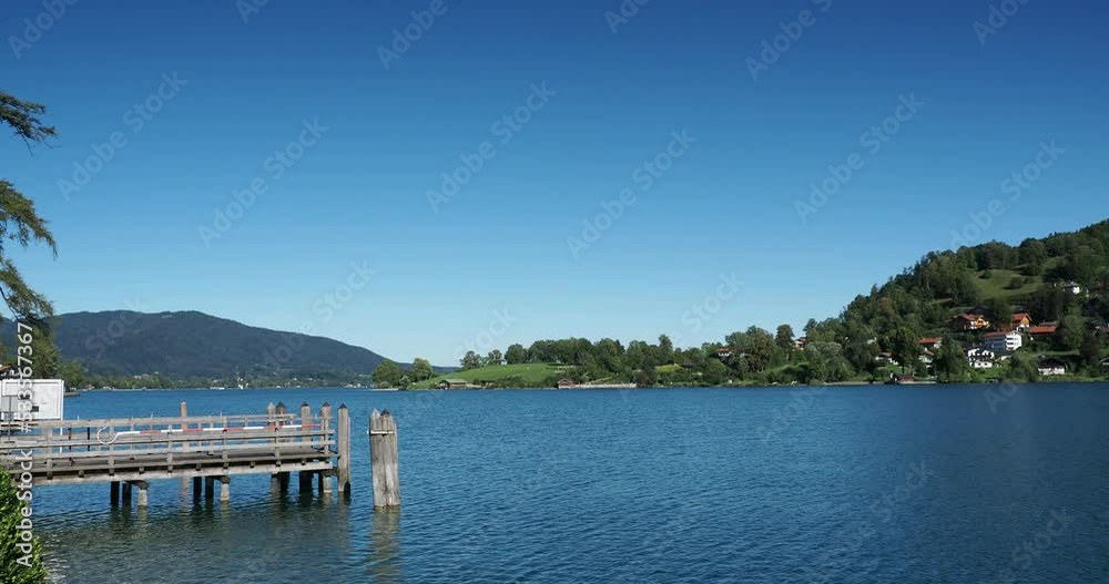 Tegernsee Lake in Bavarian Alps in Germany. View on Tegersee beach (Strandbad point) from Rottach-Egern Tegernsee Lake in Bavarian Alps in Germany. View on Tegersee beach (Strandbad point) from Rottach-Egern
