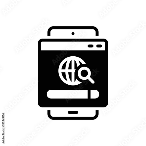 Black solid icon for browsing