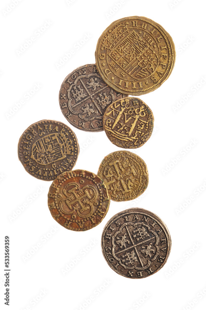 ancient medieval coins isolated ancient medieval coins isolated