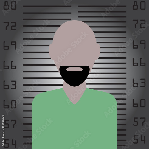 mugshot design cartoon flat vector isolated illustration