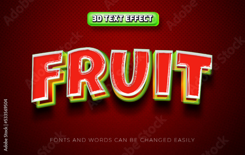 Fruit 3d editable text effect style