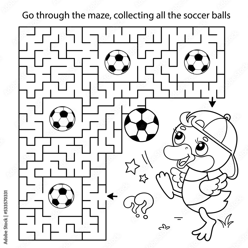 Vecteur Stock Maze or Labyrinth Game. Puzzle. Coloring Page Outline Of ...