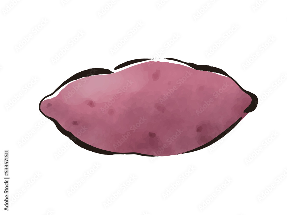 サツマイモ 和風 手描き 筆タッチ イラスト サツマイモ 和風 手描き 筆タッチ イラスト