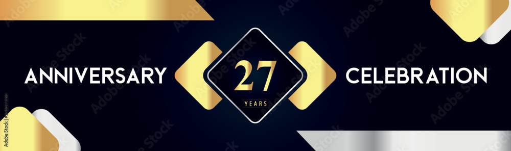 27 years anniversary celebration background. Premium design for poster, banner, booklet, marriage, weddings, birthday party, celebration event, graduation, jubilee, ceremony, holiday. 27 years anniversary celebration background. Premium design for poster, banner, booklet, marriage, weddings, birthday party, celebration event, graduation, jubilee, ceremony, holiday.