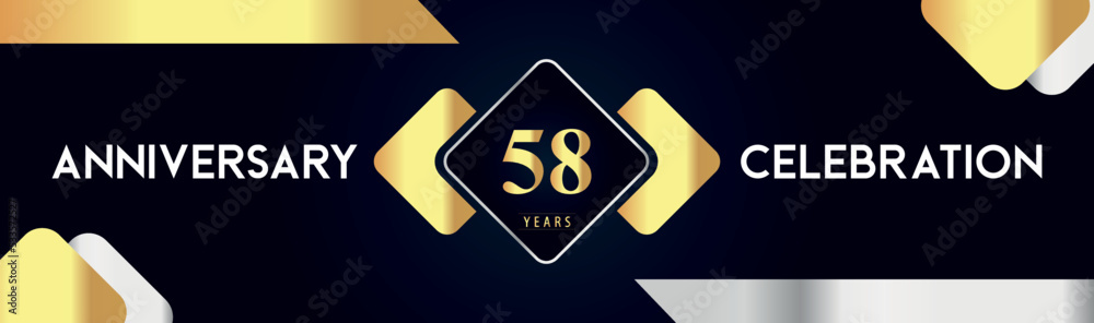 58 years anniversary celebration background. Premium design for poster, banner, booklet, marriage, weddings, birthday party, celebration event, graduation, jubilee, ceremony, holiday. 58 years anniversary celebration background. Premium design for poster, banner, booklet, marriage, weddings, birthday party, celebration event, graduation, jubilee, ceremony, holiday.