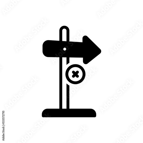 Black solid icon for nowhere