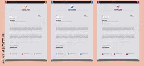 Elegant editable clean abstract simple minimalist company creative corporate identity professional modern business style letterhead template design. 