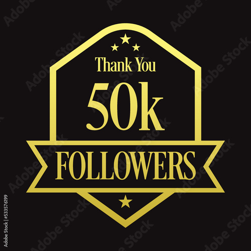 Thank you 50K followers, 50000 followers celebration, Vector Illustration