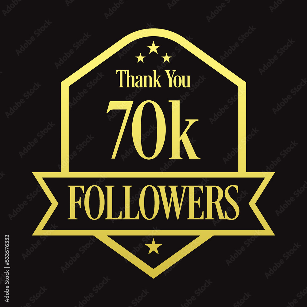 Thank you 70K followers, 70000 followers celebration, Vector Illustration Thank you 70K followers, 70000 followers celebration, Vector Illustration