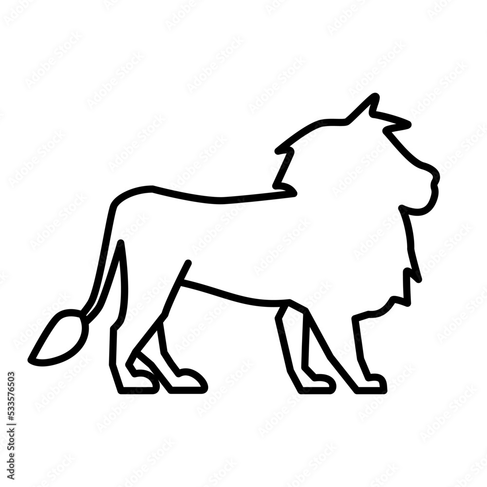 Simple And Clean Lion Side View Outline Vector Illustration Simple And Clean Lion Side View Outline Vector Illustration