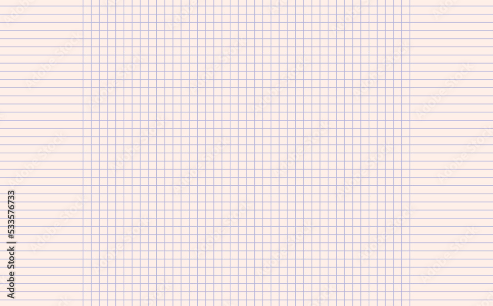 Graph paper. Printable squared grid paper with color horizontal lines. Geometric background for school, textures, notebook, diary. Realistic lined paper blank size reversal A5 Graph paper. Printable squared grid paper with color horizontal lines. Geometric background for school, textures, notebook, diary. Realistic lined paper blank size reversal A5