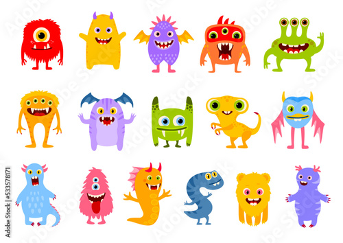 Murais de parede Cartoon funny monster characters