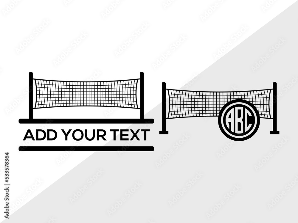 Volleyball Monogram SVG, Volleyball SVG, Volleyball Monogram Frame Svg