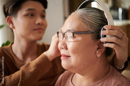 Grandmother Listening to Music
