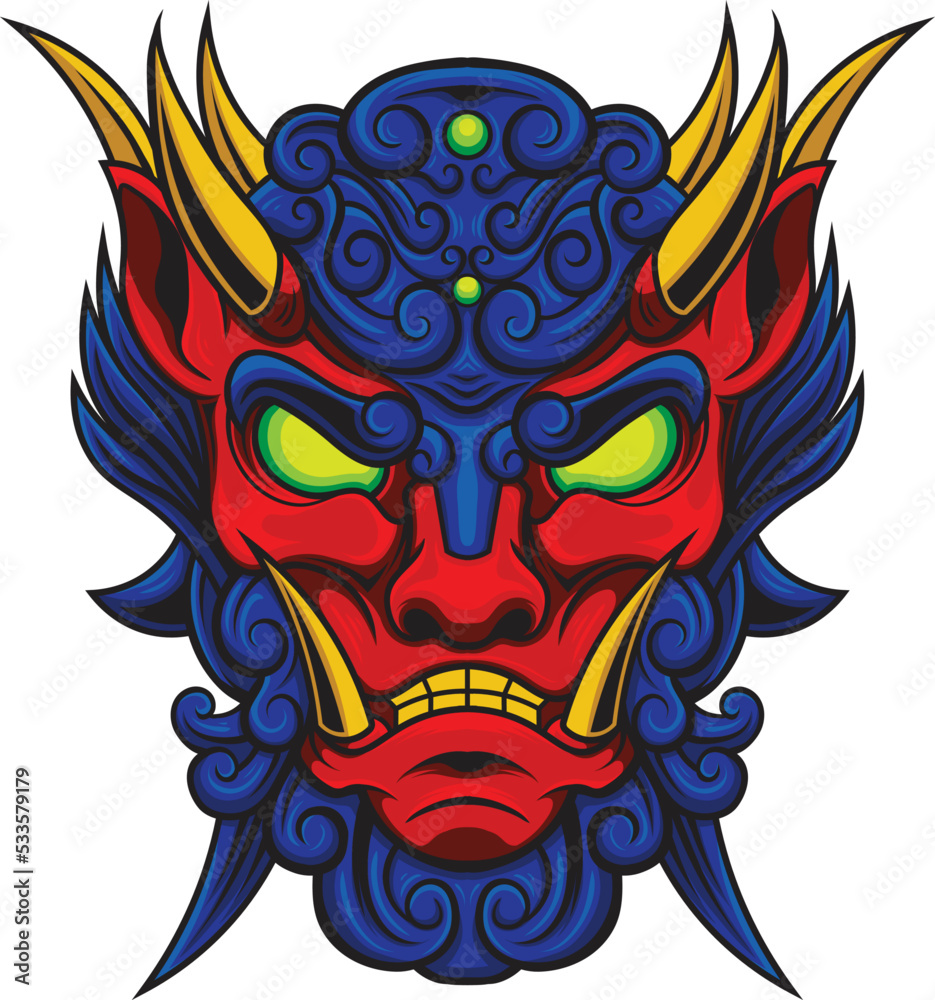 Vector illustration of komainu japanese lion Vector illustration of komainu japanese lion