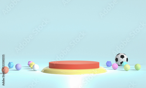3d rendering toy stage podium