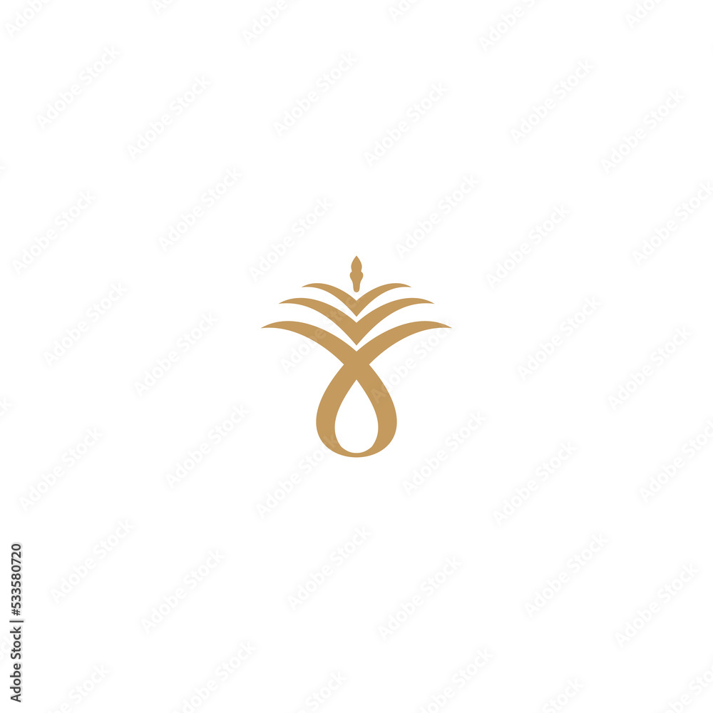 Simple Elegant Gold Palm Oil Vector Logo Design Simple Elegant Gold Palm Oil Vector Logo Design