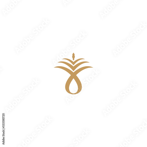 Simple Elegant Gold Palm Oil Vector Logo  Design