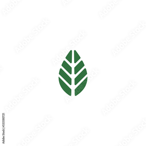 Simple Green Leaf Vector Logo Design 