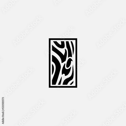 Simple Elegant Zebra Black White Vector Logo Design