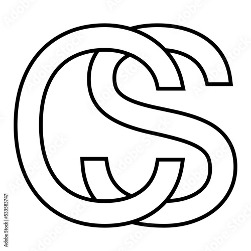 Logo sign cs sc icon game counter letters c s