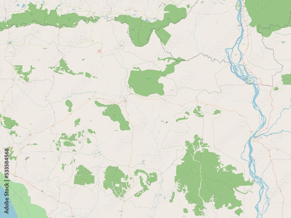 Obraz premium Preah Vihear, Cambodia. OSM. No legend