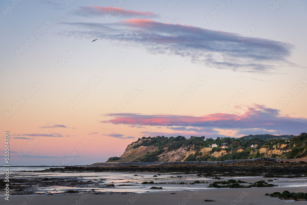 Early morning walk at low tide along Cliff End and Pett Level Beach Hastings East Sussex south east England Early morning walk at low tide along Cliff End and Pett Level Beach Hastings East Sussex south east England