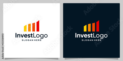 Financial investment chart logo design template. Marketing, sales and growth logo graphic design vector illustration. Symbol, icon, creative