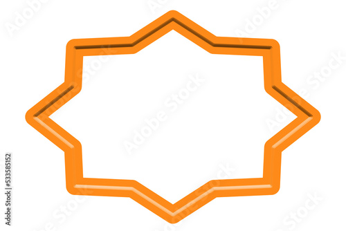 Beautiful star shaped frame design with transparent background