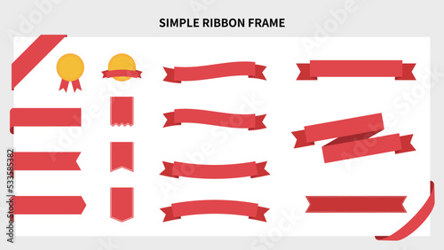 シンプルなリボンフレーム素材｜mayucolor05