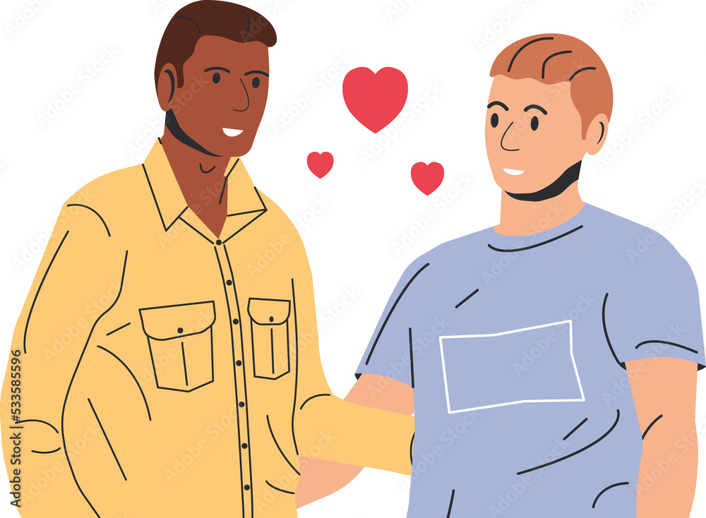 Fototapeta premium Multiethnic gay man couple