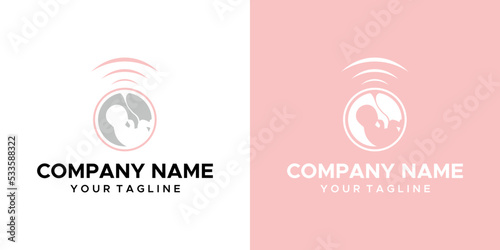 a graphic image of a child's ultrasound themed, on a pink and white background. vector graphics base.