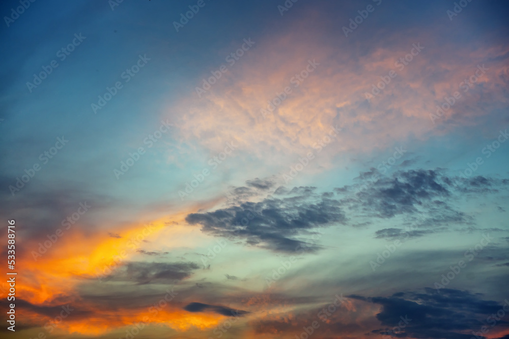 Bright abstract sunset sky background