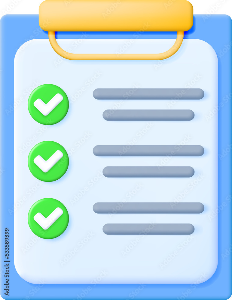 3D Paper Clipboard Holder with Checklist Symbol. 3D Paper Clipboard Holder with Checklist Symbol.