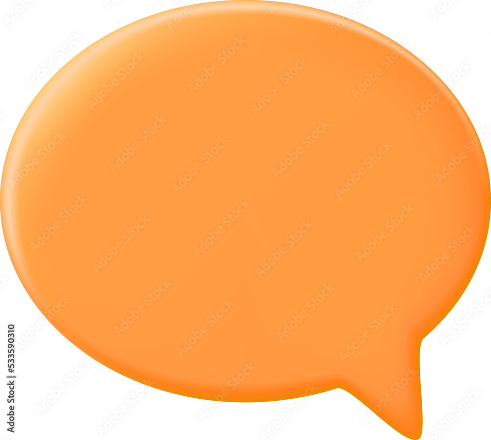 3D Orange Blank Speech Bubble 3D Orange Blank Speech Bubble