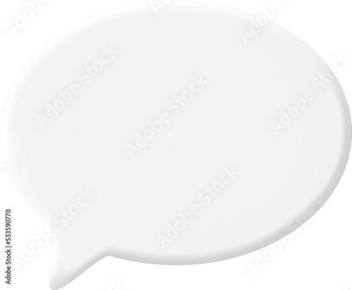 3D White Blank Speech Bubble