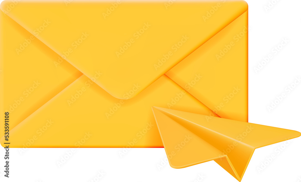 3D Mail Envelope in Paper Plane 3D Mail Envelope in Paper Plane