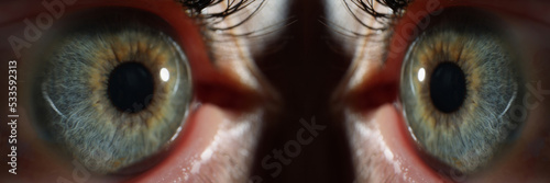 Φωτογραφία Persons eye, macro shot of female sight organ, beautiful green eye colour