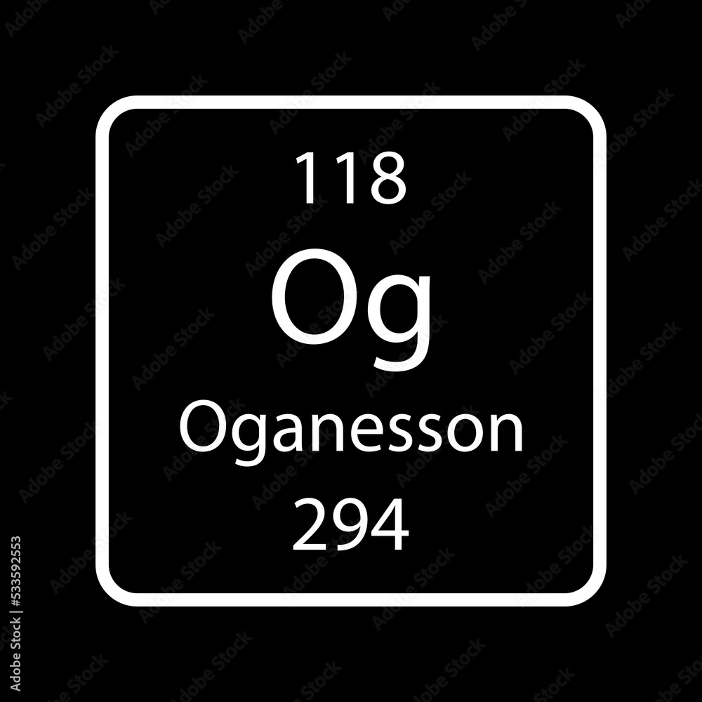 Oganesson symbol. Chemical element of the periodic table. Vector illustration. Oganesson symbol. Chemical element of the periodic table. Vector illustration.