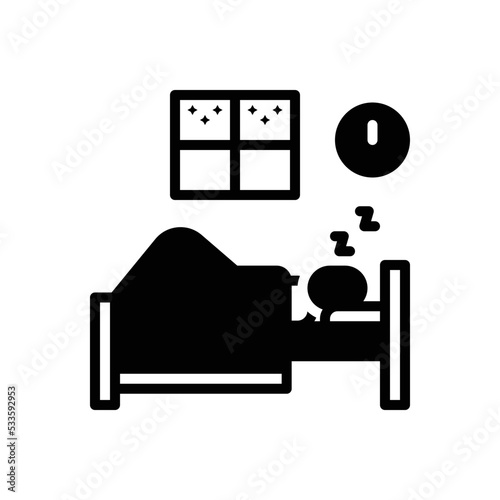 Black solid icon for sleeps