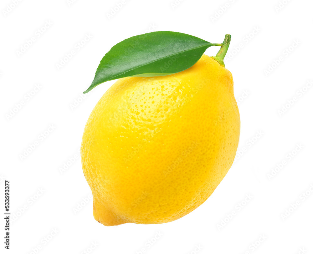 Natural Lemon fruit levitate isolated on white background. Clipping path.
