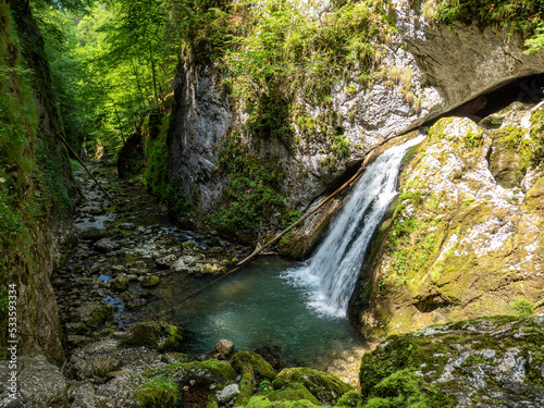 Eventai waterfall in Galbena canyon  Transylvania  Romania  Western Carpathian mountains  Apuseni national park 