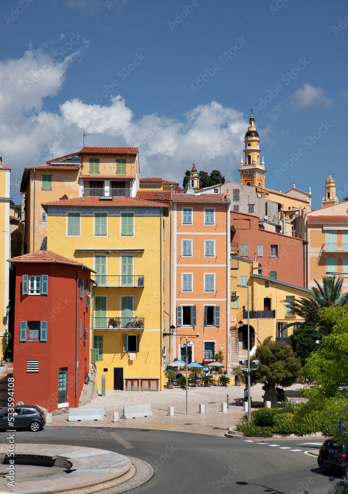 Old town architecture Menton Cote d'azur France Old town architecture Menton Cote d'azur France