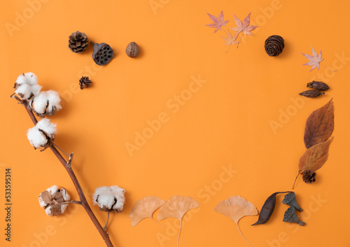 秋のオレンジハロウィン背景