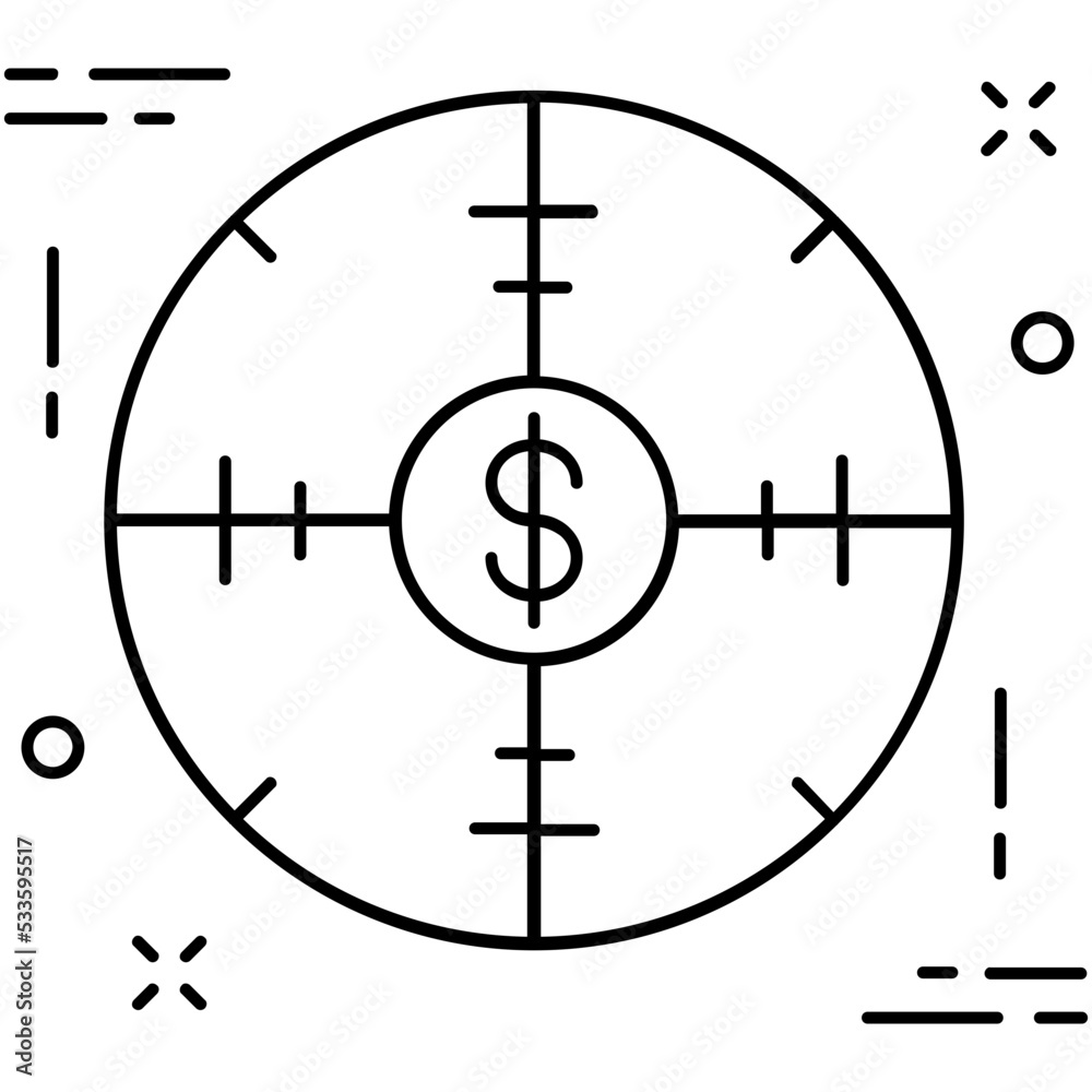 Business Target Line Vector Icon Business Target Line Vector Icon