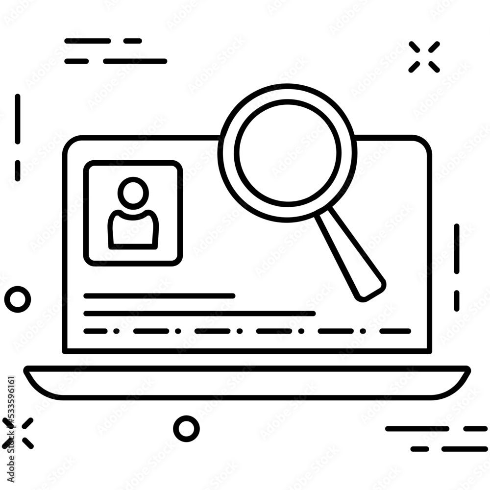 Search Candidate Line Vector Icon Search Candidate Line Vector Icon