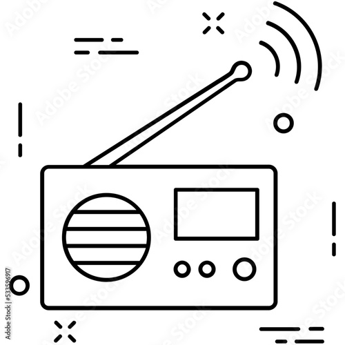Radio Line Vector Icon