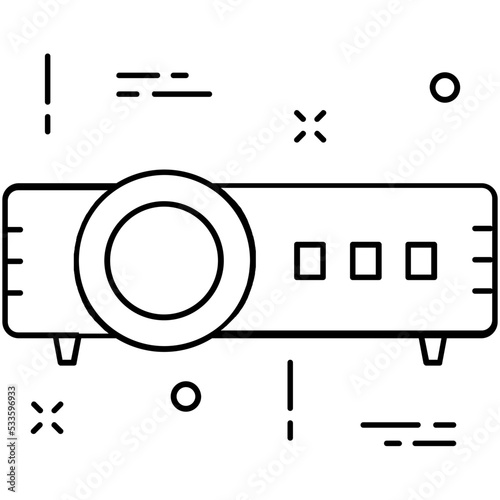 Projector Line Vector Icon