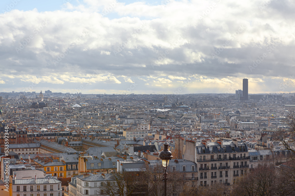Paris City Panorama . European Capital City Panoramic View 