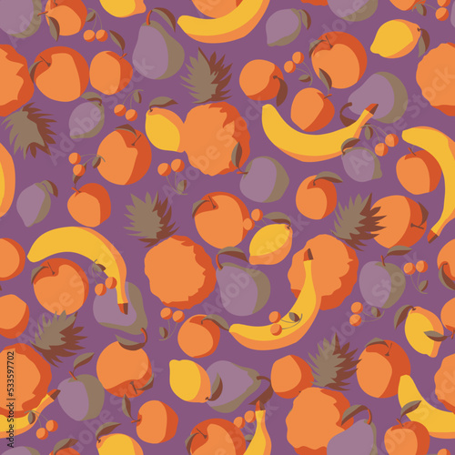 Seamless repeating pattern of fruits